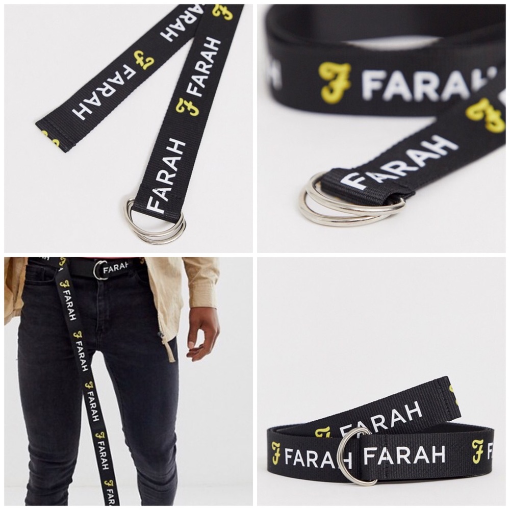 Farah Off White Style Long Webbing Belt NEW
